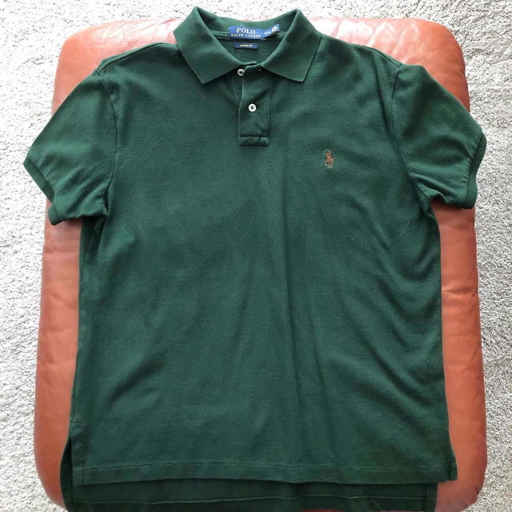 Mens Ralph Lauren green collared polo